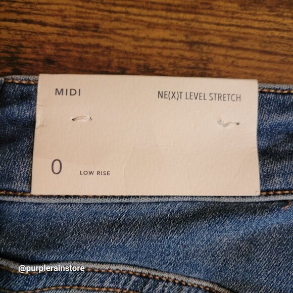 American Eagle Midi Shorts 0 Next Level Stretch Medium Light Wash Denim Country - Picture 3 of 13